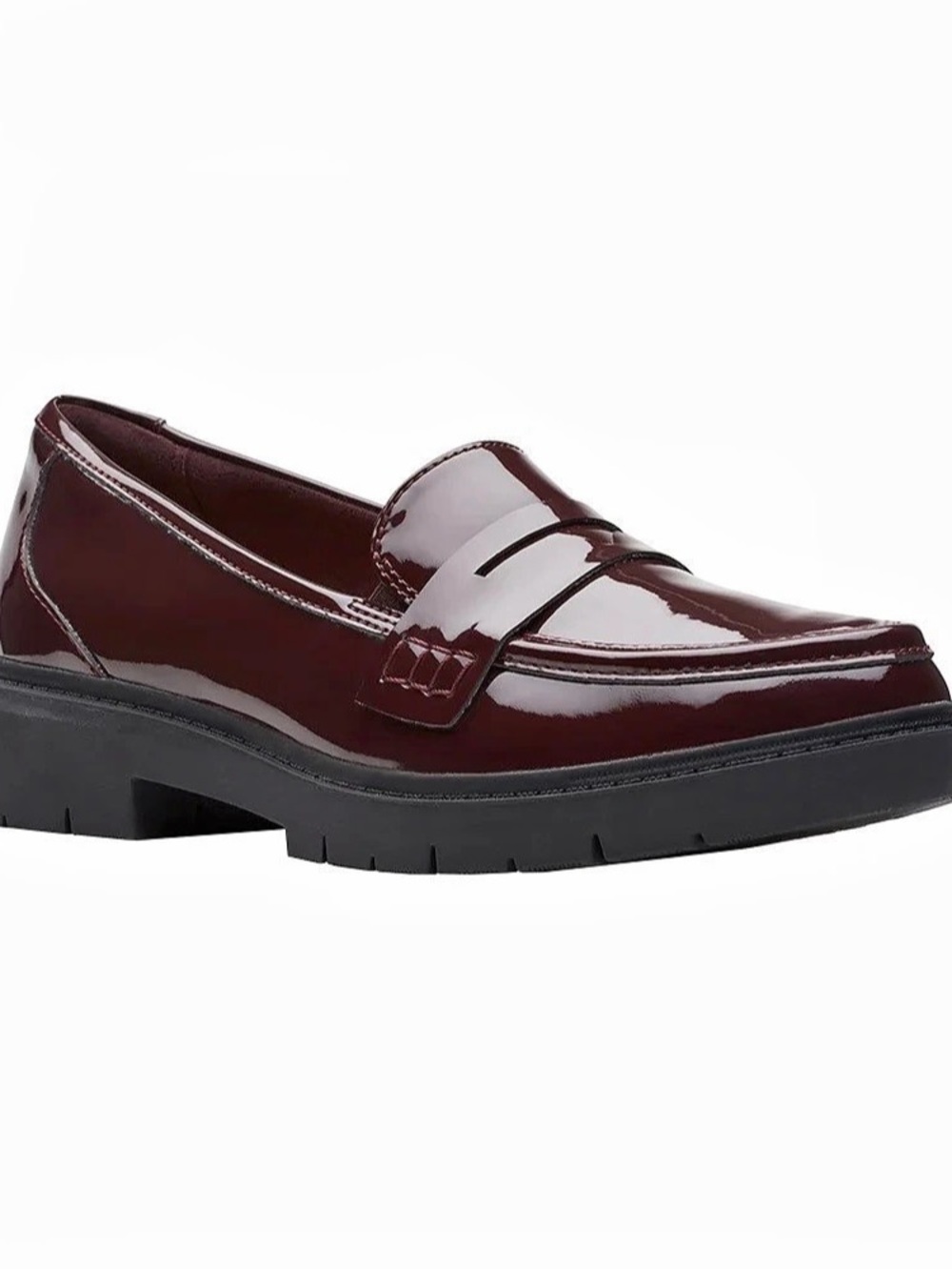 NWT Clarks Westlynn Ayla Burgundy Patent Loafers Size 6.5